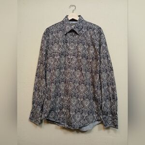 Stetson Shirt Mens Large Paisley Print Pearl Snap Buttons Western Cowboy